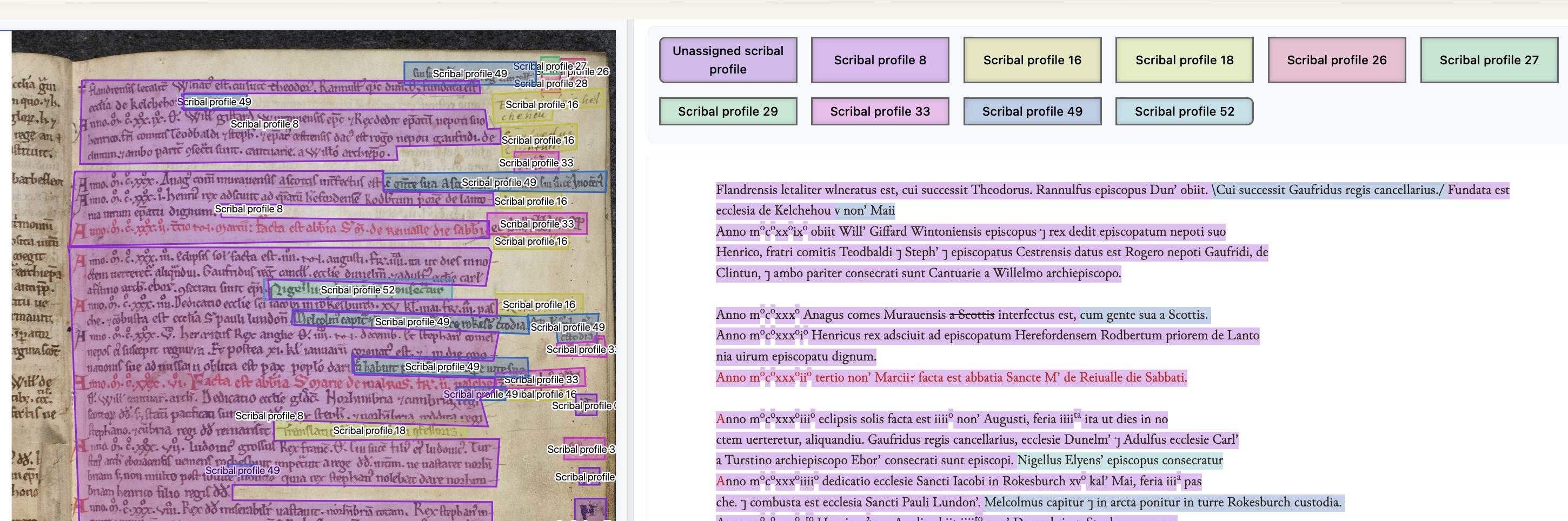 Picture of the marked-up text and image